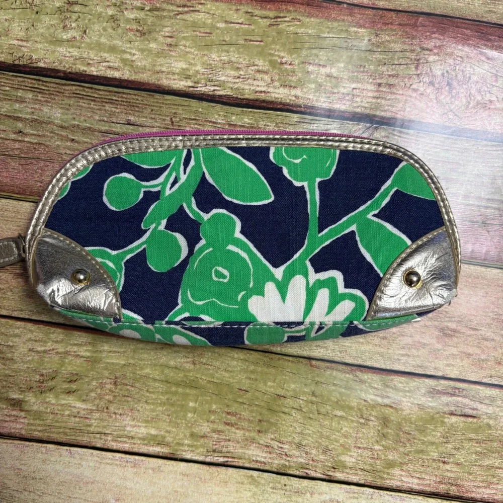 VTG Y2K Lilly Pulitzer Floral Canvas Pencil Pouch Preppy Chic Cosmetic Pouch